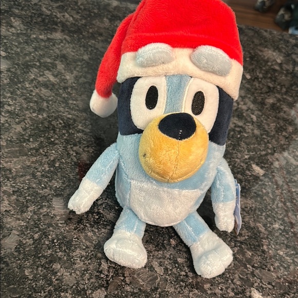 BLUEY Wearing a Red Santa Hat Soft Plush Kids Toy NWT - Picture 10 of 12